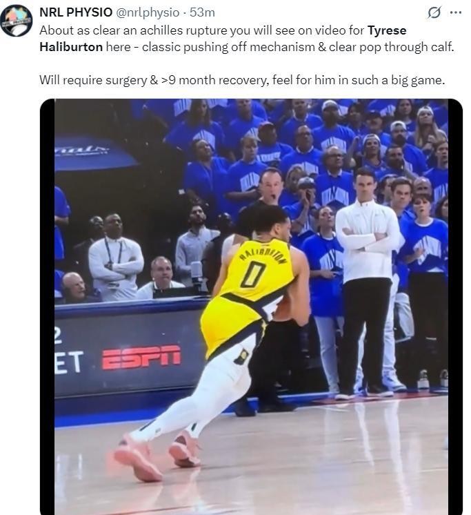 NBA-哈利伯顿右跟腱撕裂总决赛带伤作战的简单介绍